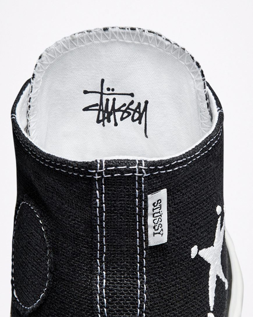 Tenisi Inalti Barbati Converse x Stüssy Chuck 70 Negrii Albi Negrii | RO GAY0C243